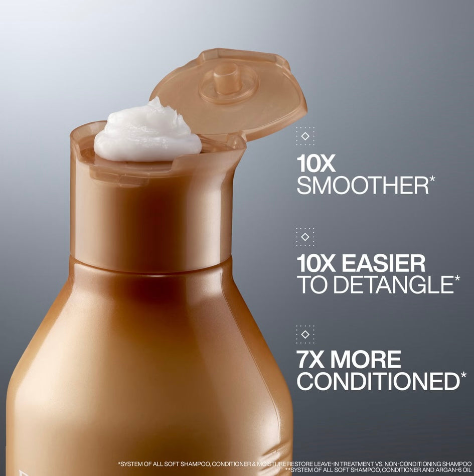 Redken All Soft Shampoo 300ml and Conditioner 300ml Hydrating Bundle to add Softness & Shine for Dry Hair